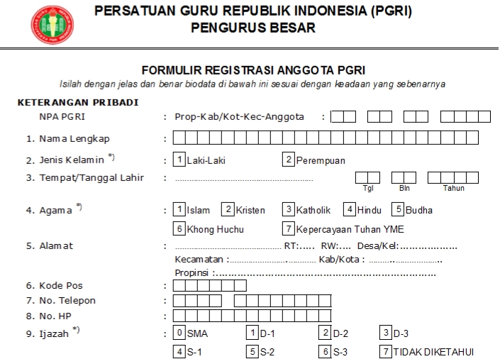 Pendaftaran PGRI Mamuju - Persatuan Guru Republik Indonesia Cabang Mamuju